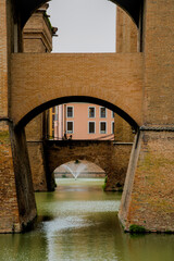 The narrow streets of the city of Ferrara (Emilia Romagna, Italy)