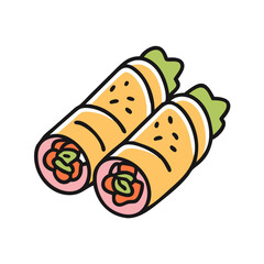 spring roll icon, spring roll vector illustration-simple illustration of spring roll, perfect for spring roll logos and icons