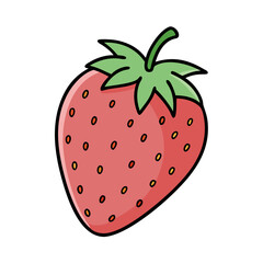 strawberry icon, strawberry vector illustration-simple illustration of strawberry, perfect for strawberry logos and icons