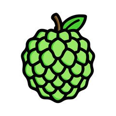 sugar apple icon, sugar apple vector illustration-simple illustration of sugar apple, perfect for sugar apple logos and icons