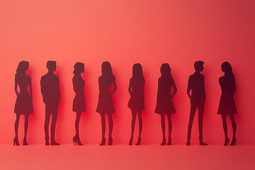 Modern Paper Silhouettes Teamwork Unity