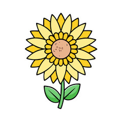 sunflower flower icon, sunflower flower vector illustration-simple illustration of sunflower flower, perfect for sunflower flower logos and icons