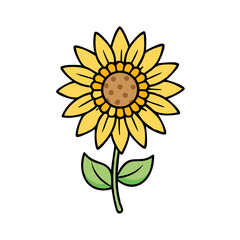sunflower flower icon, sunflower flower vector illustration-simple illustration of sunflower flower, perfect for sunflower flower logos and icons