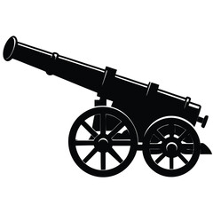 Fototapeta premium isolated Black vector military mortar on white background