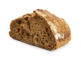Piece of fresh bread isolated on white