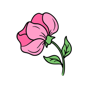 recommend clip art: sweet pea flower icon, sweet pea flower vector illustration-simple illustration of sweet pea flower, perfect for sweet pea flower logos and icons