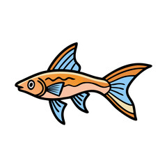 swordtail fish icon, swordtail fish vector illustration-simple illustration of swordtail fish, perfect for swordtail fish logos and icons
