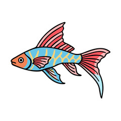 Fototapeta premium swordtail fish icon, swordtail fish vector illustration-simple illustration of swordtail fish, perfect for swordtail fish logos and icons
