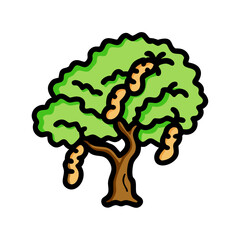 tamarind tree icon, tamarind tree vector illustration-simple illustration of tamarind tree, perfect for tamarind tree logos and icons