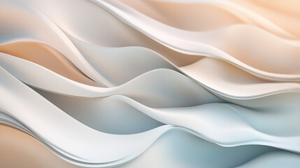 Obraz premium Abstract White Beige Pastel Waves Flowing Elegant Soft Smooth Background Design Modern Texture Digital Art Illustration Graphic Wallpaper Image Contemporary Style Subtle Hues Creative Visual Pattern 