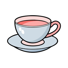 tea cup with saucer icon, tea cup with saucer vector illustration-simple illustration of tea cup with saucer, perfect for tea cup with saucer logos and icons