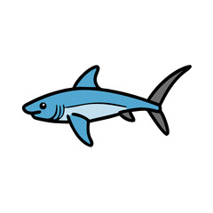 thresher shark icon, thresher shark vector illustration-simple illustration of thresher shark, perfect for thresher shark logos and icons