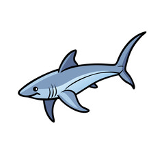 thresher shark icon, thresher shark vector illustration-simple illustration of thresher shark, perfect for thresher shark logos and icons