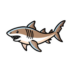 tiger shark icon, tiger shark vector illustration-simple illustration of tiger shark, perfect for tiger shark logos and icons