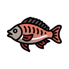 tilapia icon, tilapia vector illustration-simple illustration of tilapia, perfect for tilapia logos and icons