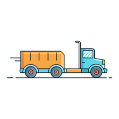 tractor trailer icon, tractor trailer vector illustration-simple illustration of tractor trailer, perfect for tractor trailer logos and icons
