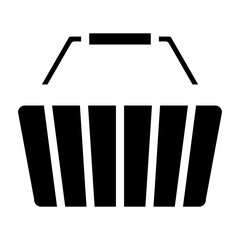 Grocery Basket Vector Glyph Icon Design