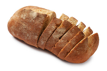 Pieces of fresh bread isolated on white