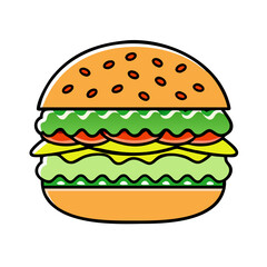 veggie burger icon, veggie burger vector illustration-simple illustration of veggie burger, perfect for veggie burger logos and icons