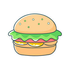 veggie burger icon, veggie burger vector illustration-simple illustration of veggie burger, perfect for veggie burger logos and icons