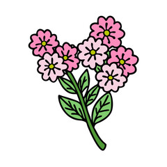 verbena flower icon, verbena flower vector illustration-simple illustration of verbena flower, perfect for verbena flower logos and icons