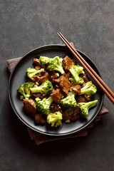 Beef with broccoli in asian style