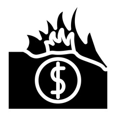 De Dollarization Vector Glyph Icon Design