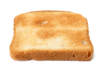 Piece of fresh toast bread isolated on white