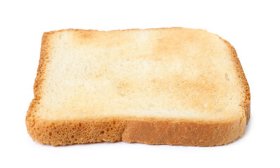 Piece of fresh toast bread isolated on white