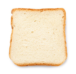 Piece of fresh toast bread isolated on white, top view