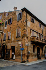 The narrow streets of the city of Ferrara (Emilia Romagna, Italy)