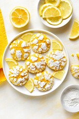 Homemade lemon crinkle cookies