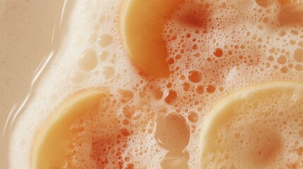 Citrus bath bombs in sudsy water