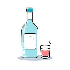 vodka bottle icon, vodka bottle vector illustration-simple illustration of vodka bottle, perfect for vodka bottle logos and icons