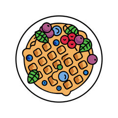 waffle with berries icon, waffle with berries vector illustration-simple illustration of waffle with berries, perfect for waffle with berries logos and icons