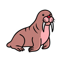 walrus icon, walrus vector illustration-simple illustration of walrus, perfect for walrus logos and icons