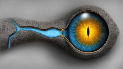Obraz premium Unique Illustration of an Eye Embedded in a Stone Texture