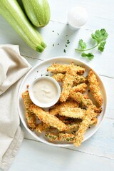 Baked crispy zucchini fries