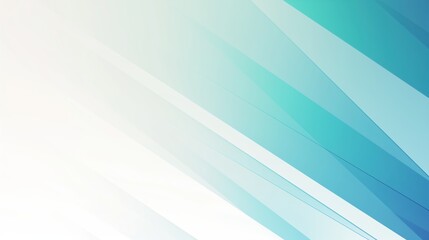 Obraz premium Diagonal overlapping aqua blue shapes with gradient on soft white background