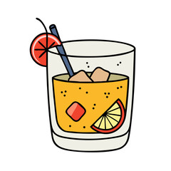 whisky sour icon, whisky sour vector illustration-simple illustration of whisky sour, perfect for whisky sour logos and icons