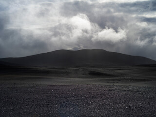 stormy clouds over the mountains in Iceland