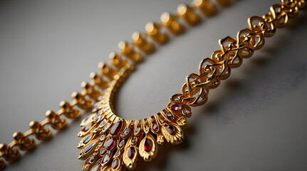 Pure 24 carat gold jewellery necklace,generative.ai
