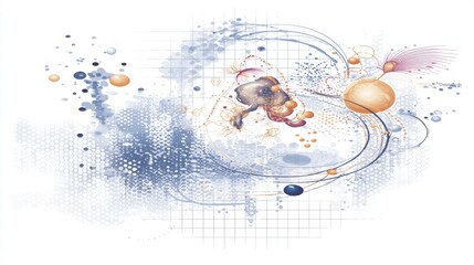 Abstract Digital Artwork with Colorful Shapes and Soft Textures