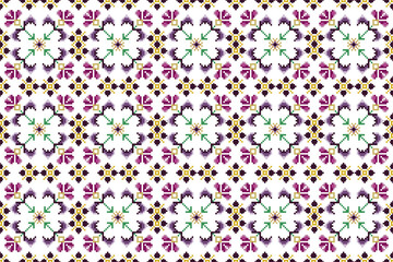 seamless pixel art textile fabric  geometric pattern