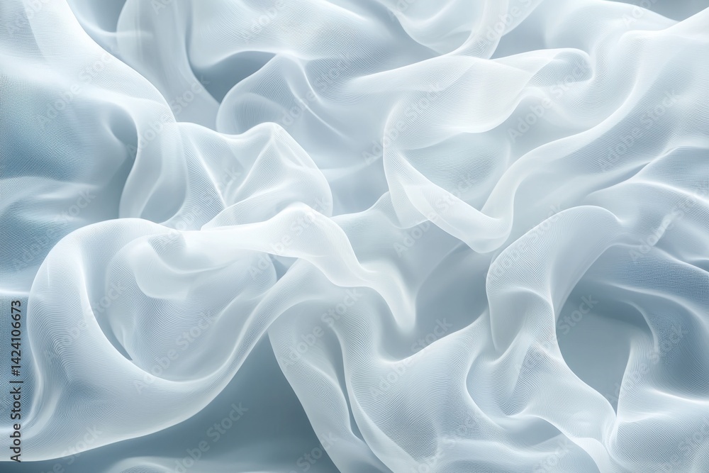 Wall mural soft and ethereal white fabric texture for elegant background design
