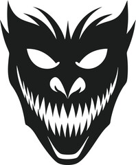 Haunted Face Vector with Evil Expression