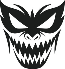 Black Silhouette of a Mask with Jagged Teeth
