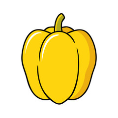 yellow bell pepper icon, yellow bell pepper vector illustration-simple illustration of yellow bell pepper, perfect for yellow bell pepper logos and icons