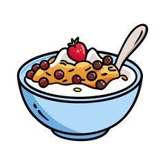 yogurt with granola icon, yogurt with granola vector illustration-simple illustration of yogurt with granola, perfect for yogurt with granola logos and icons