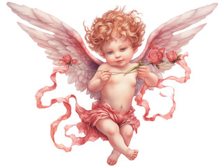 Image of cupid with arrows and bow, bringing love.	